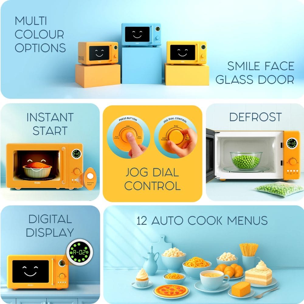 Haier 20 Ltrs Digital Display Solo Microwave Oven (HIL20V1MOPD,Peach)