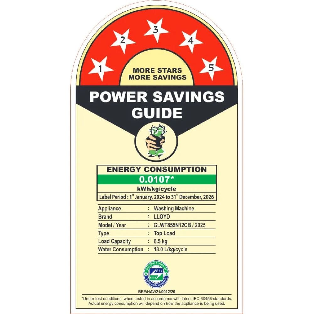 Lloyd 8.5 Kg 5 Star Fully-Automatic Top Load Washing machine (GLWT855N12CB Copper Blush)