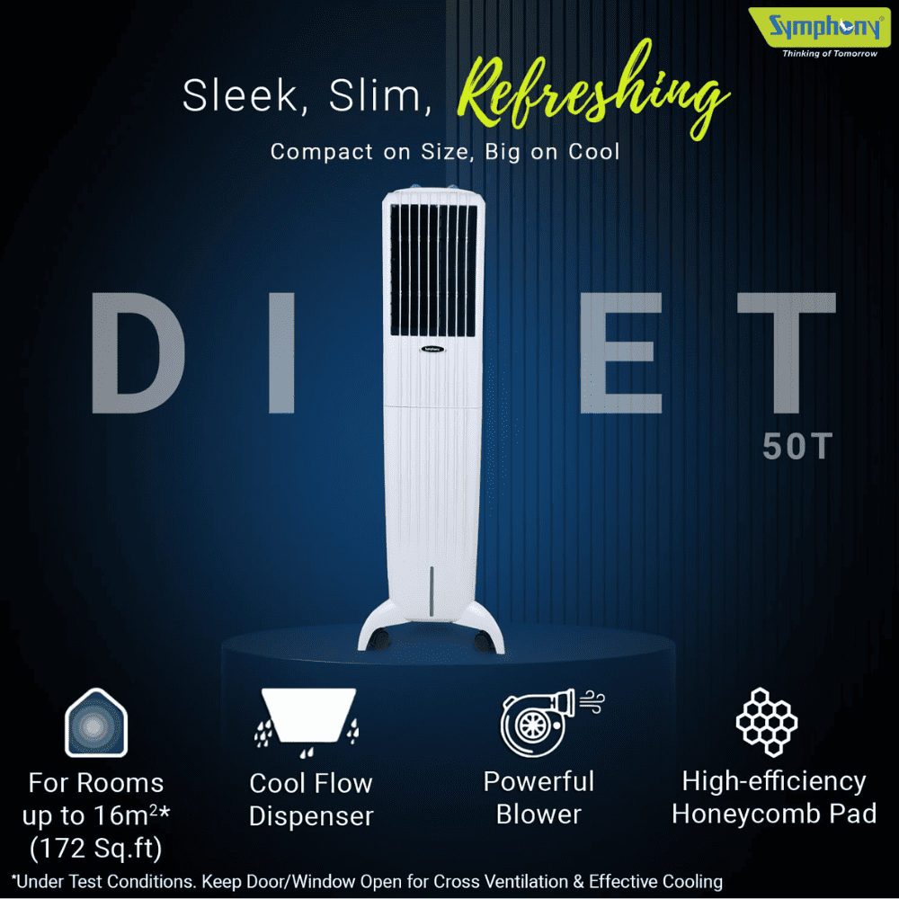 Symphony 50 L Diet Tower Air Cooler (DIET50T)