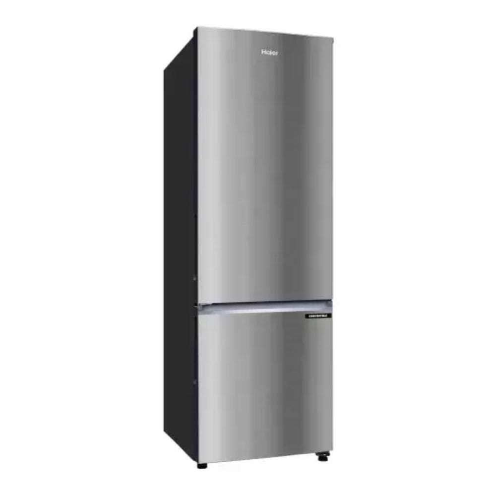 Haier 265 Ltrs, 2 Star Frost Free Double Door Bottom Mount Refrigerator (HRB 3152IBNSA P,Nickel Steel)