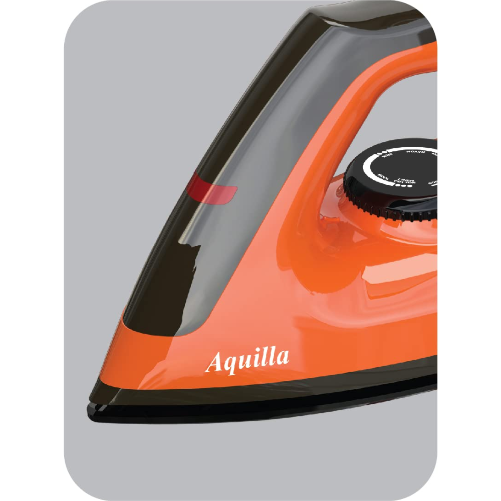 Havells Aquilla, 1000 Watts Dry Iron Press German Technology (Orange & Black)