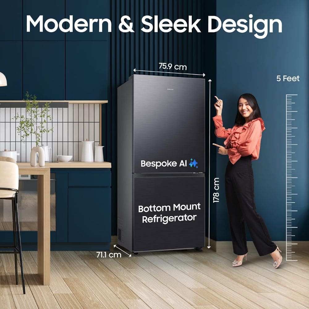 Samsung 458 Ltrs, 1 Star Digital Inverter Frost Free Double Door Refrigerator (RB45DG6005B1TL, Black DOI)