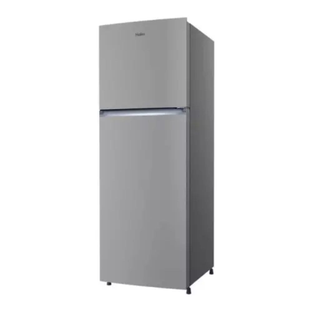 Haier 240 Ltrs, 2 Star Frost Free Double Door Refrigerator (HRF 2902IEBSA P, Brushline Silver)