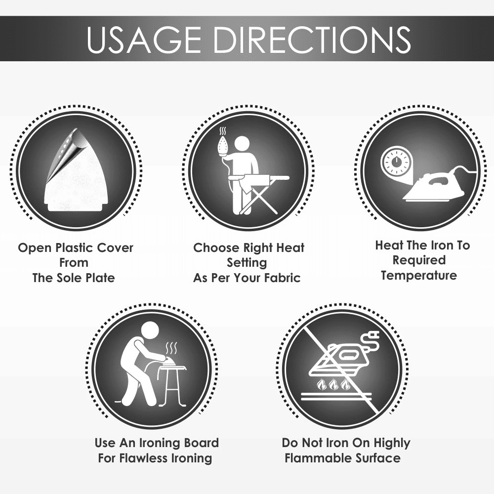 Bajaj Majesty One, 1000 Watts Heavy Weight Dry Iron, Red & Black