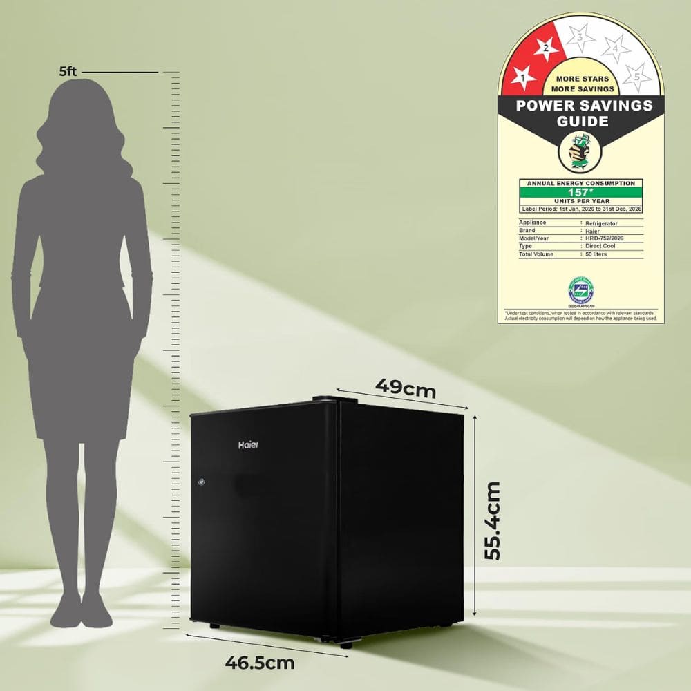 Haier 185 Ltrs, 1 Star Direct Cool Single Door Refrigerator (HRD 2061SCGA N)