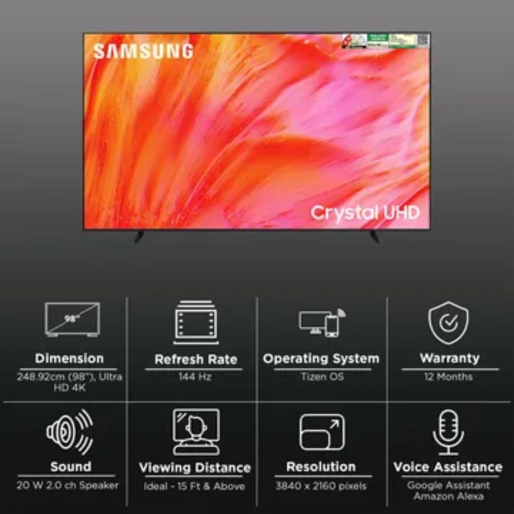 Samsung UA98U9000HUXXL, 98 Inches 4K Ultra HD Smart LED TV, Graphite Black
