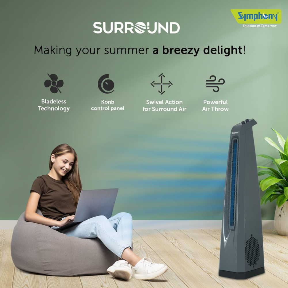 Symphony Surround, Bladeless with Dust Filter Technology Tower Fan