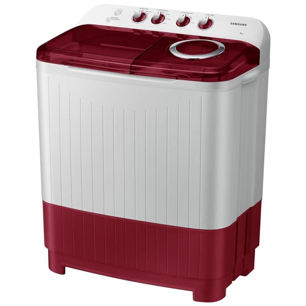 Samsung 8 Kg 5 Star Semi Automatic Top Load Washing Machine (WT80C4000RR, Red & White)