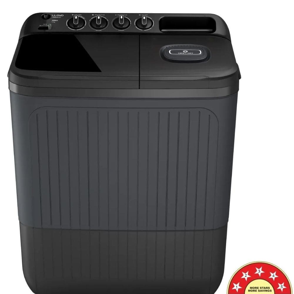 Lloyd 8.5 Kg 5 Star Semi-Automatic Top Load Washing machine (GLWS705ARDVG,Grey)