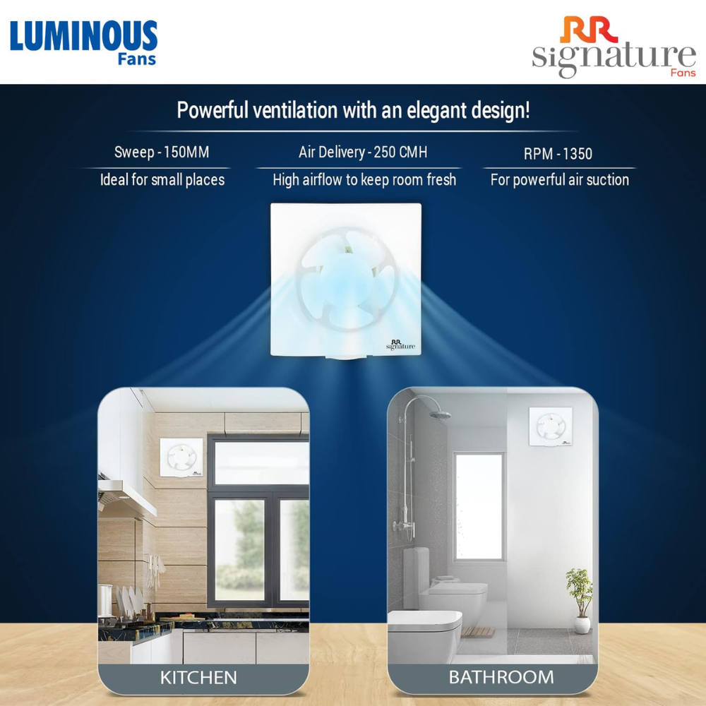 Luminous 150mm Strong Air Suction Air Exhaust Fan (Vento Deluxe)