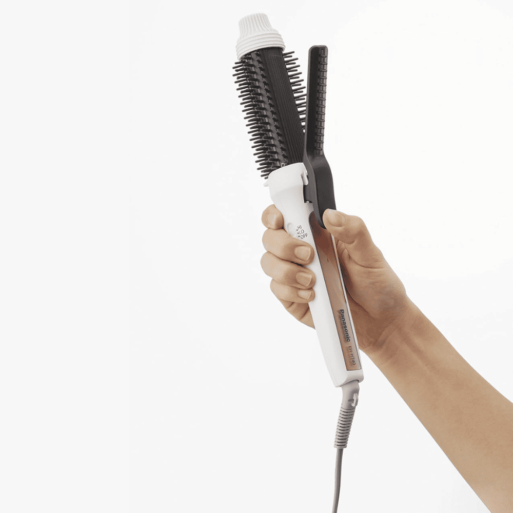 Panasonic EH-HT40, Hair curling Straightener with Iron Brush (White)