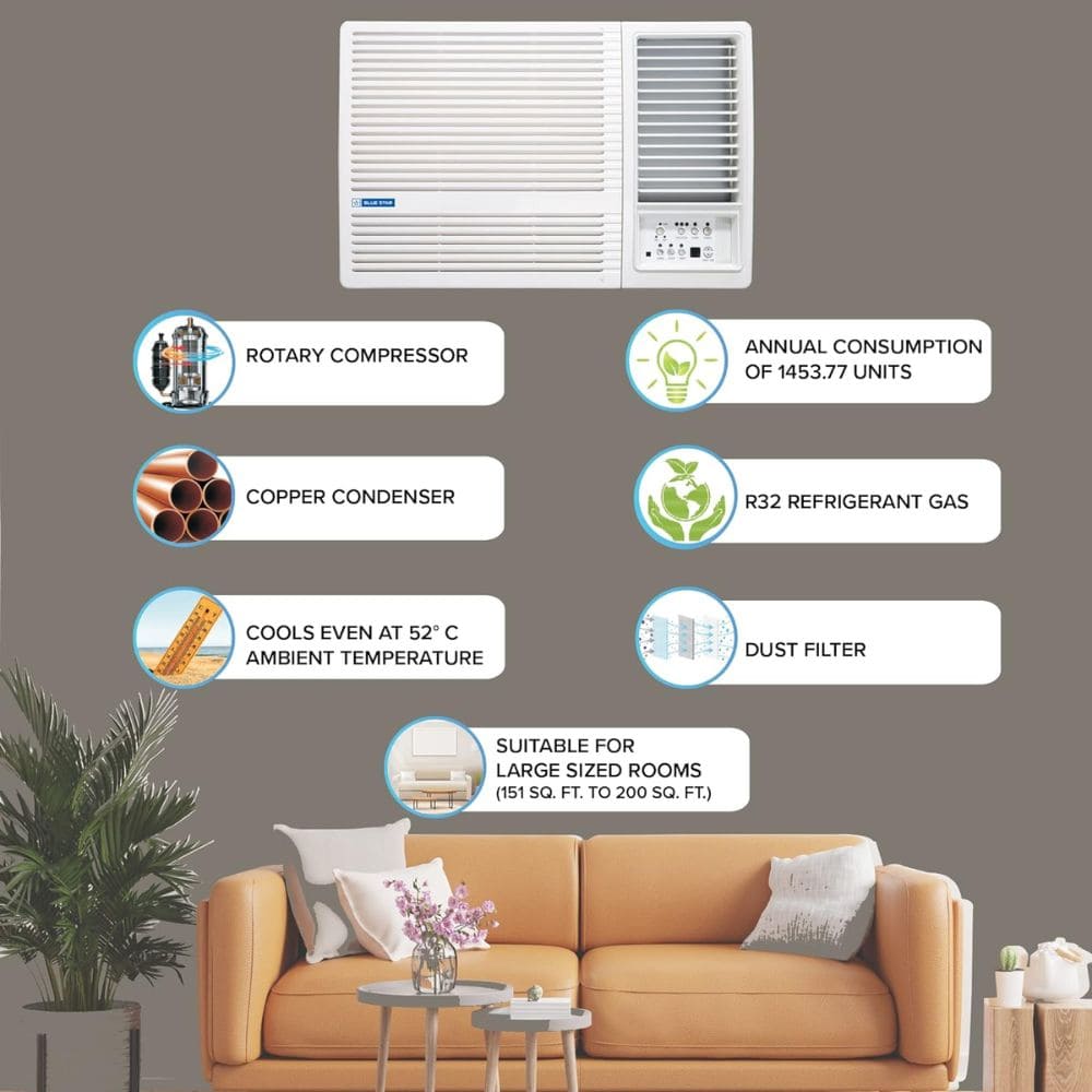 Blue Star 2.0 ton 3 star Fixed Speed Window Air Conditioner (WFA324LN)