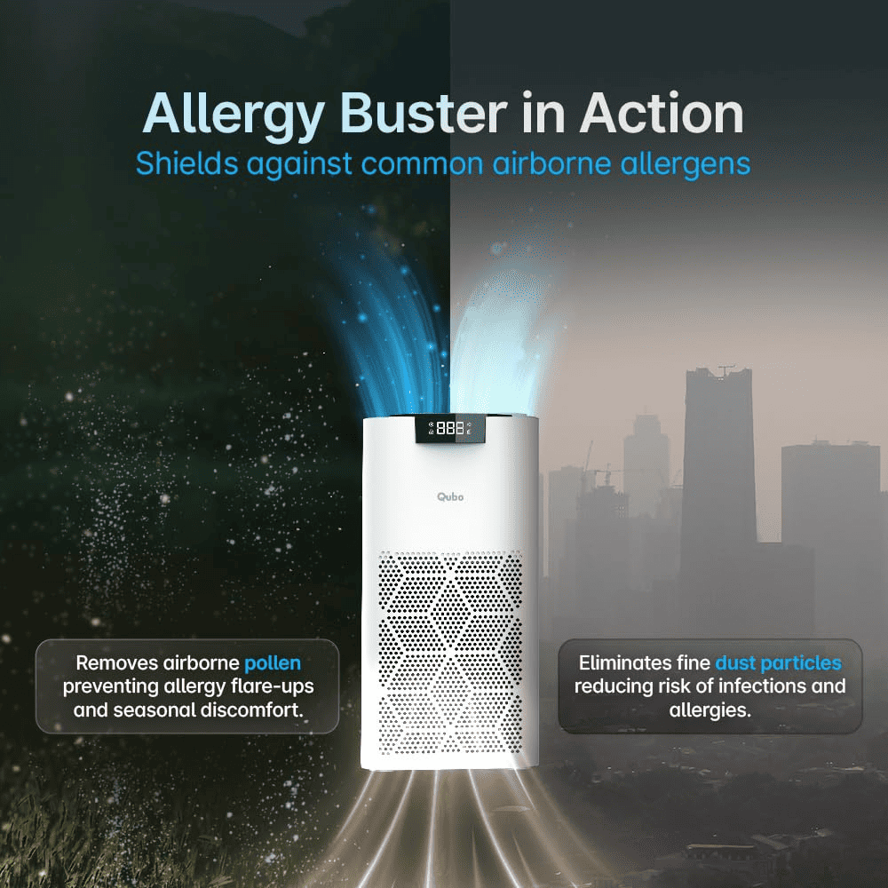 Qubo Q500 Smart Room Air Purifier with HEPA 13 Filter (500 Sqft,White)