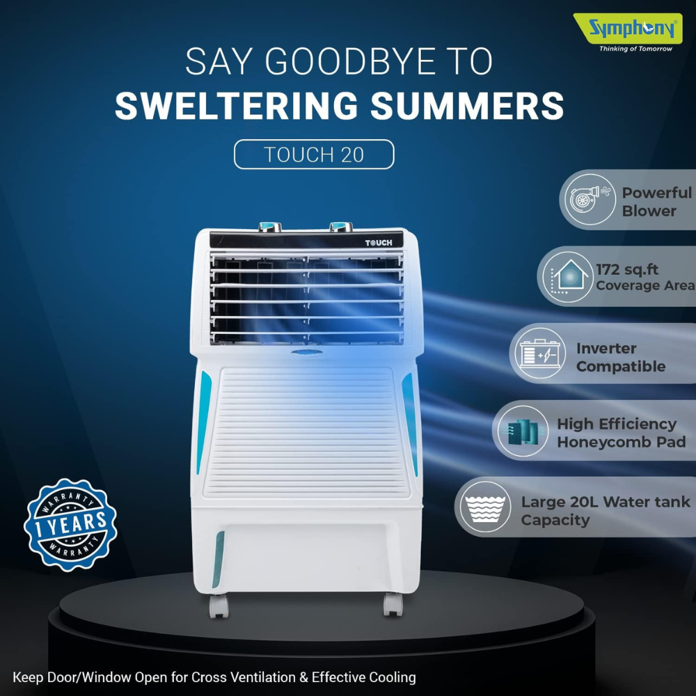 Symphony 20 Ltrs Personal Air Cooler with i-Pure Technology (Touch20)