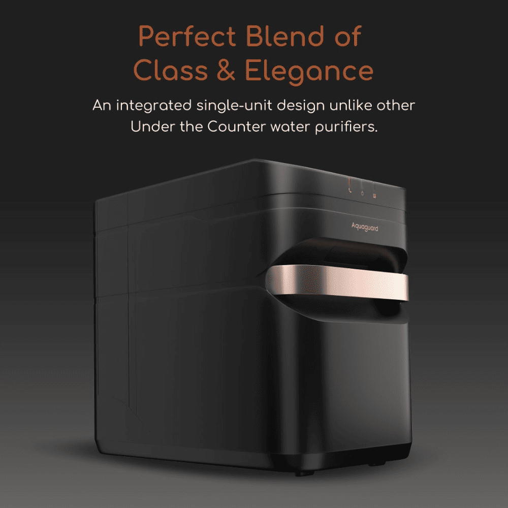 Eureka Forbes 7 Ltrs DESIGNO UTC RO+UV +TDS Wall Mountable Water purifier, Black