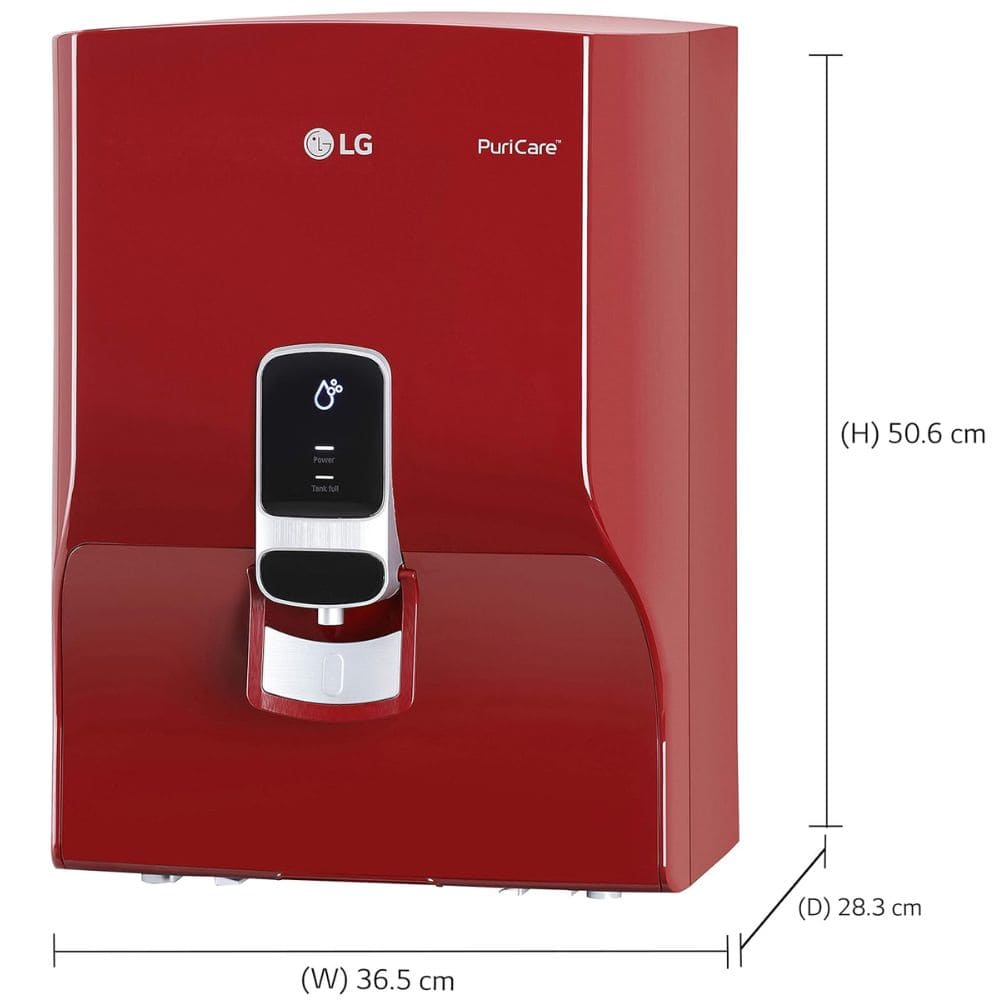 LG WW140NPR, 8 Litres RO+UV Stainless Steel Tank Wall Mountable Water Purifier, Red