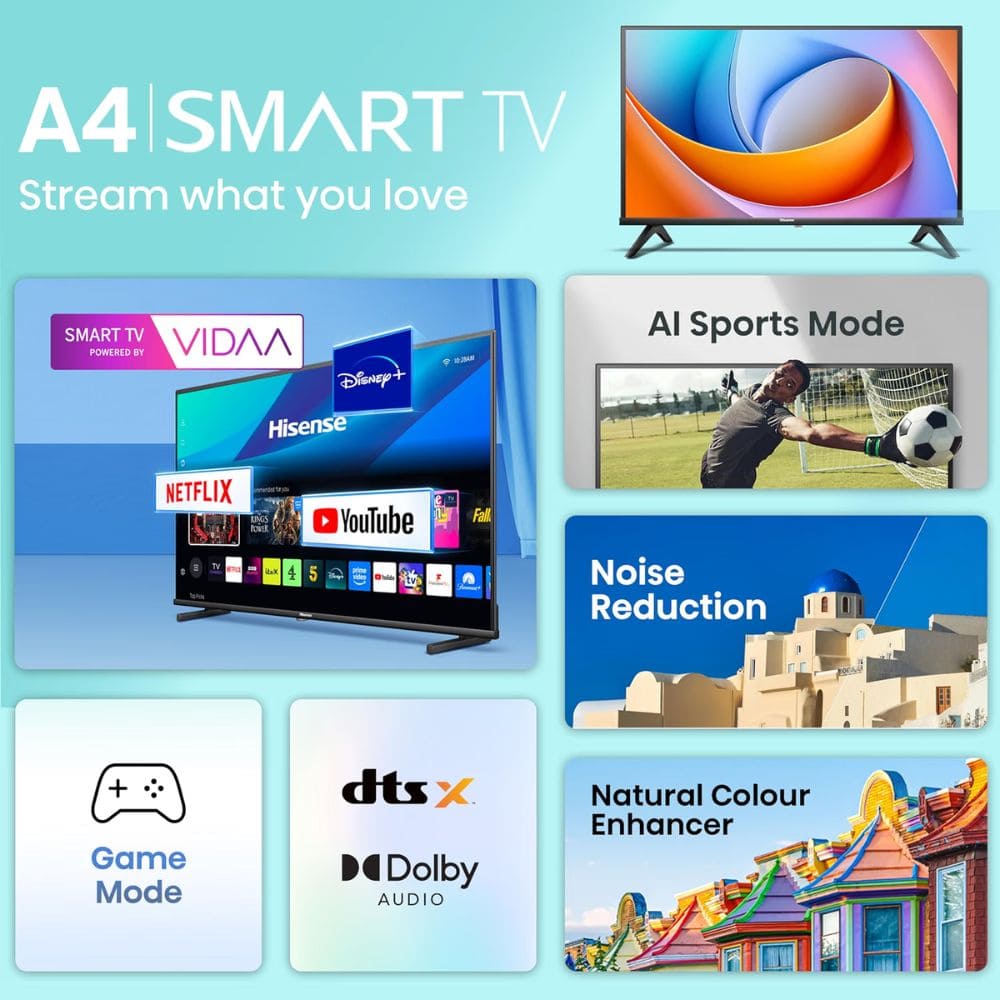 Hisense 40A4Q, 40 Inches Full HD Smart TV, Black