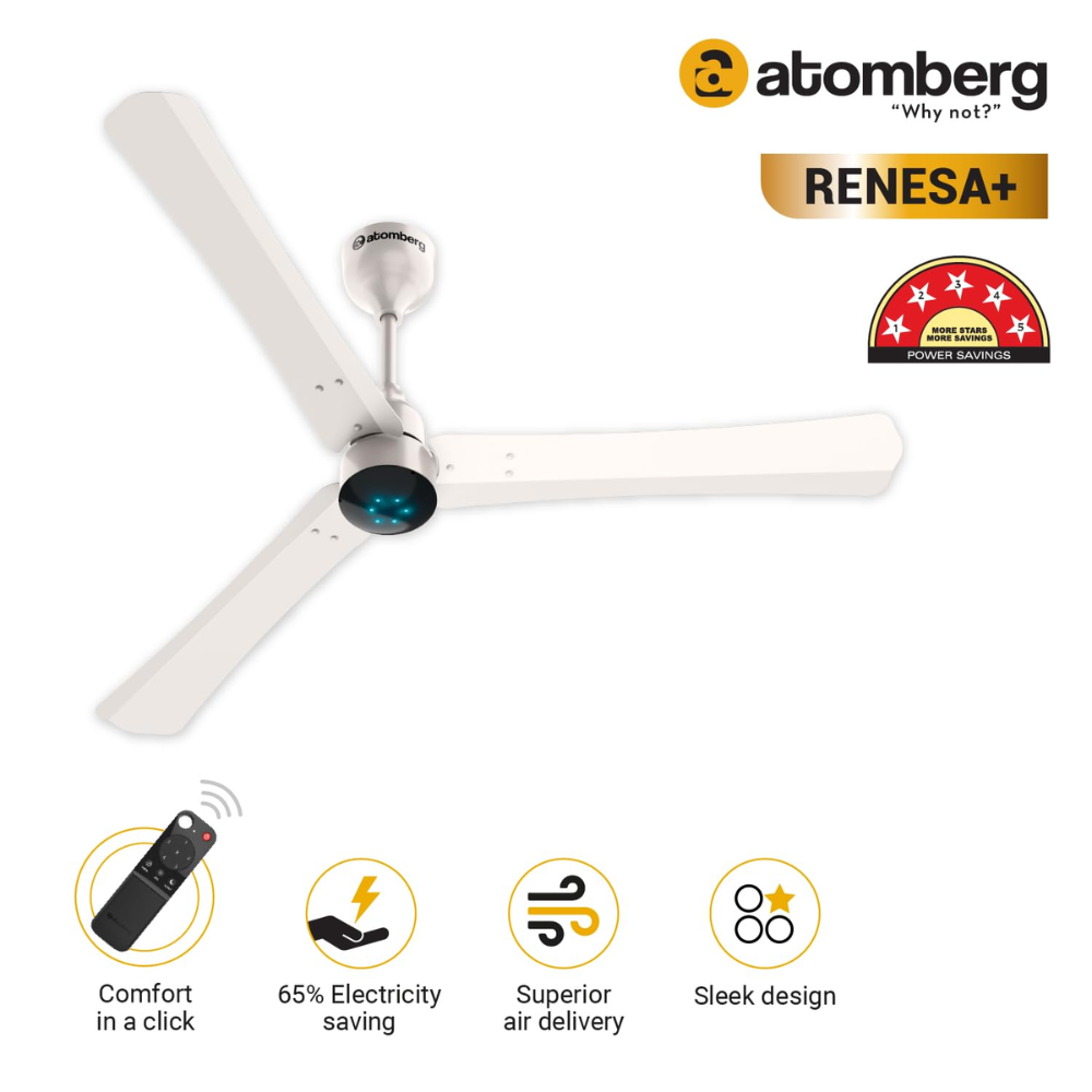 Atomberg 1200mm 3 Blade Designer BLDC Ceiling Fan (Renesa+)