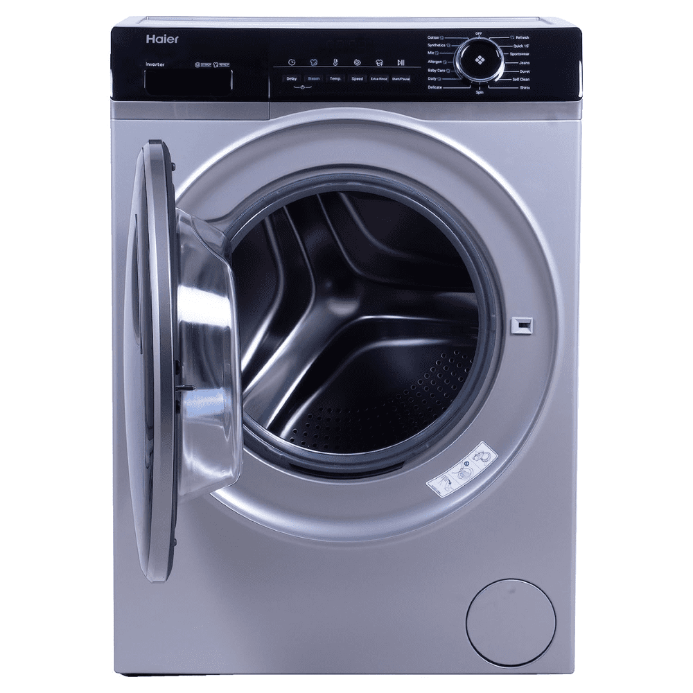 Haier 8 Kg 5 Star Inverter Fully Automatic Front Load Washing Machine (HW80-IM12929CS3, Silver Grey)