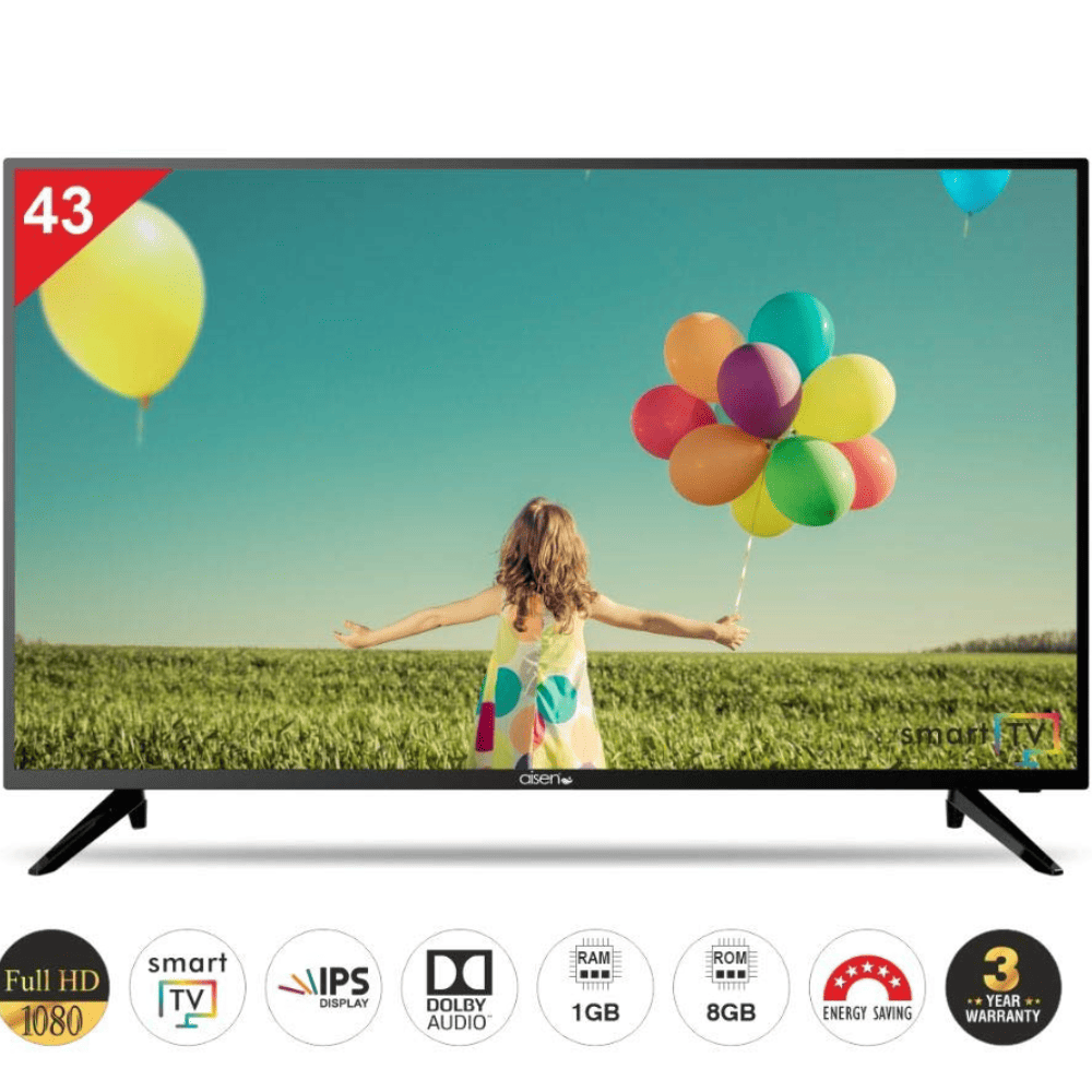 Aisen A43FDS964, 43 Inches 4K Ultra HD Ready Smart LED TV, Black