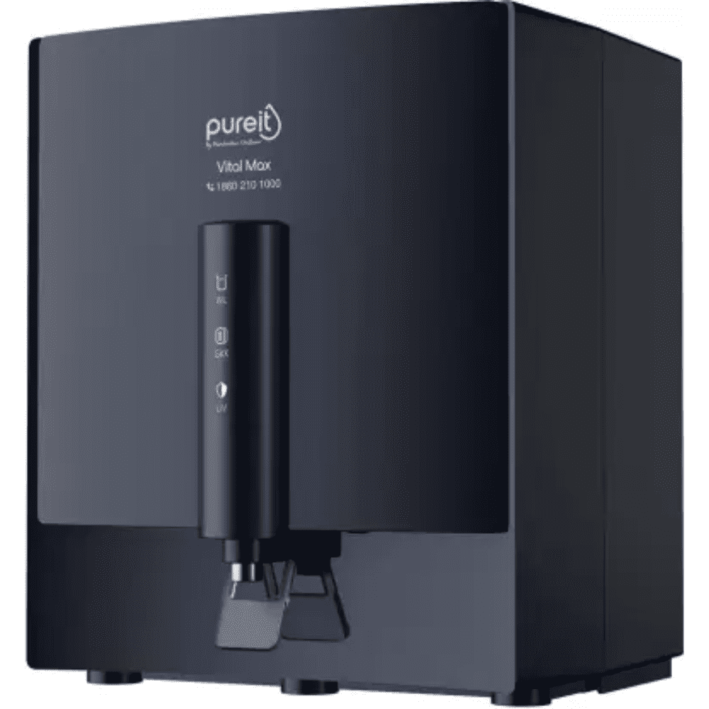 Pureit 7 Ltrs Storage RO+UV+MP Wall Mountable Water purifier (Vital Max WR3740P, Black)