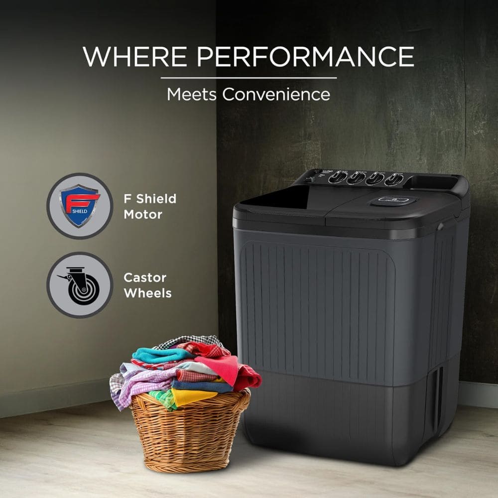 Lloyd 7.5 Kg 5 Star Semi-Automatic Top Load Washing Machine (GLWS755AODVG,Grey)