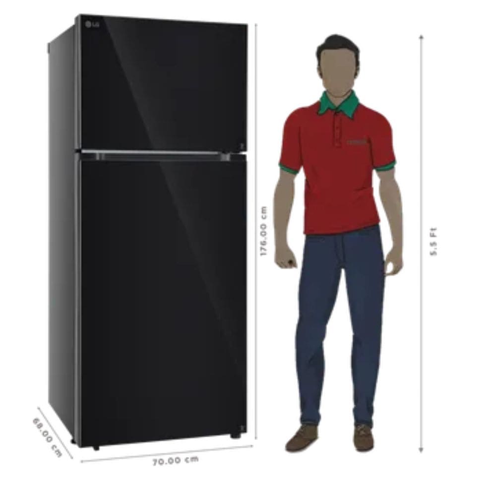 LG 398 Ltrs, 2 Star Wi Fi Double Door Refrigerator (GLT4026SNBM, Black Mirror)