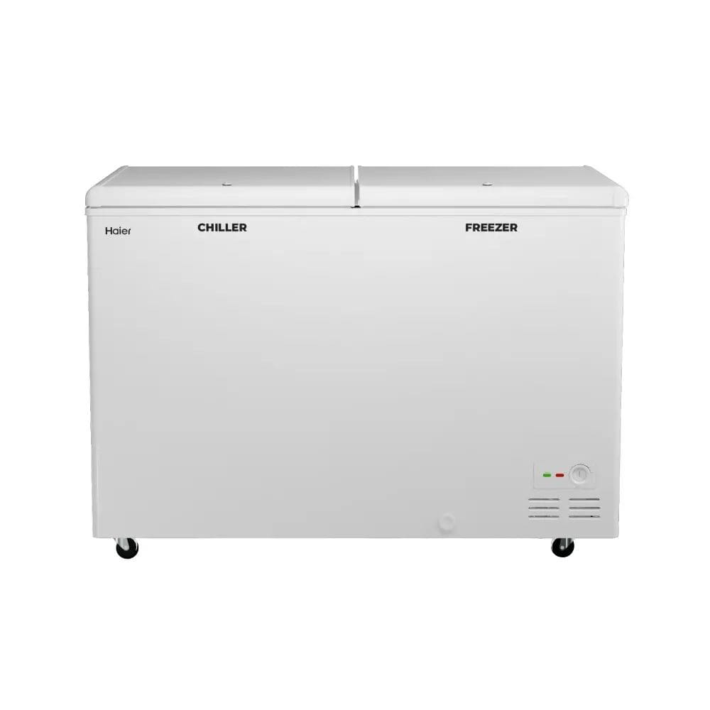 Haier HFC-550CPW, 550 Ltrs Double Door Hard Top Convertible Deep Freezer, White