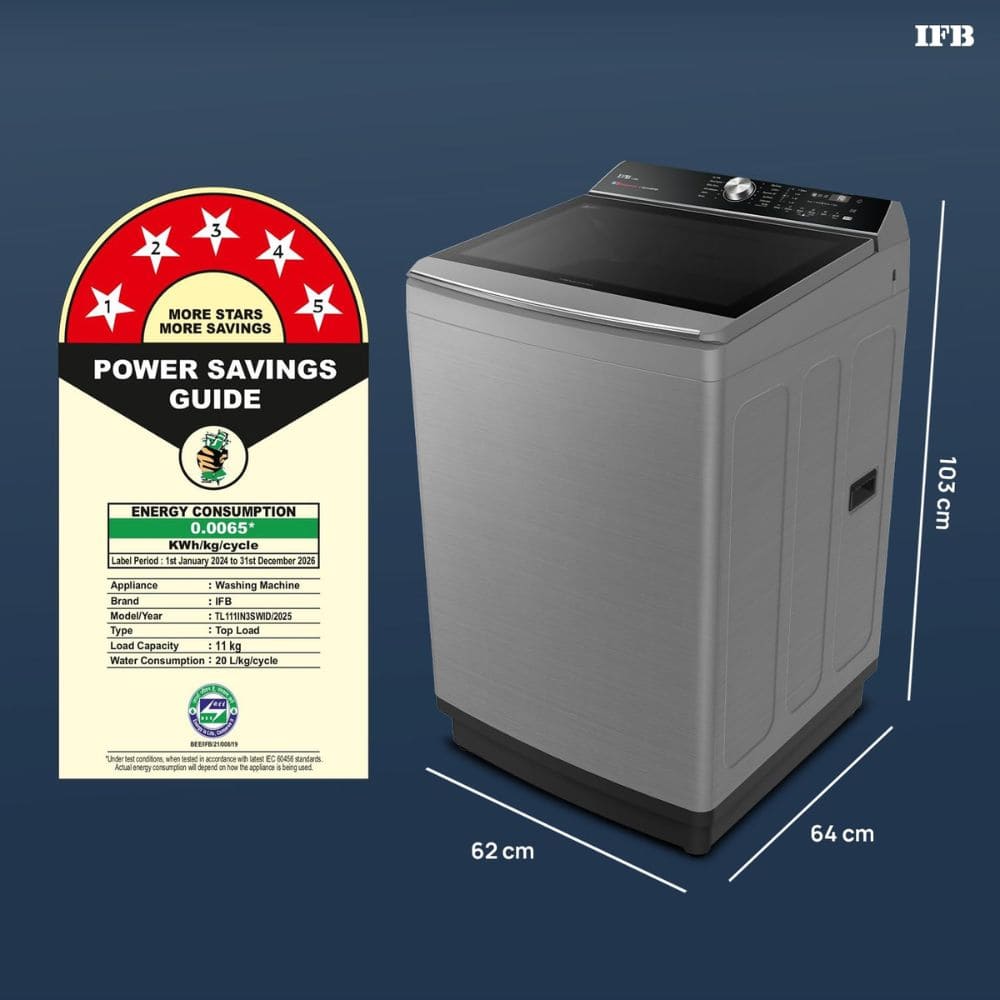 IFB 11 Kg 5 star Fully-Automatic Top Load Washing Machine (TL111IN3SWID)