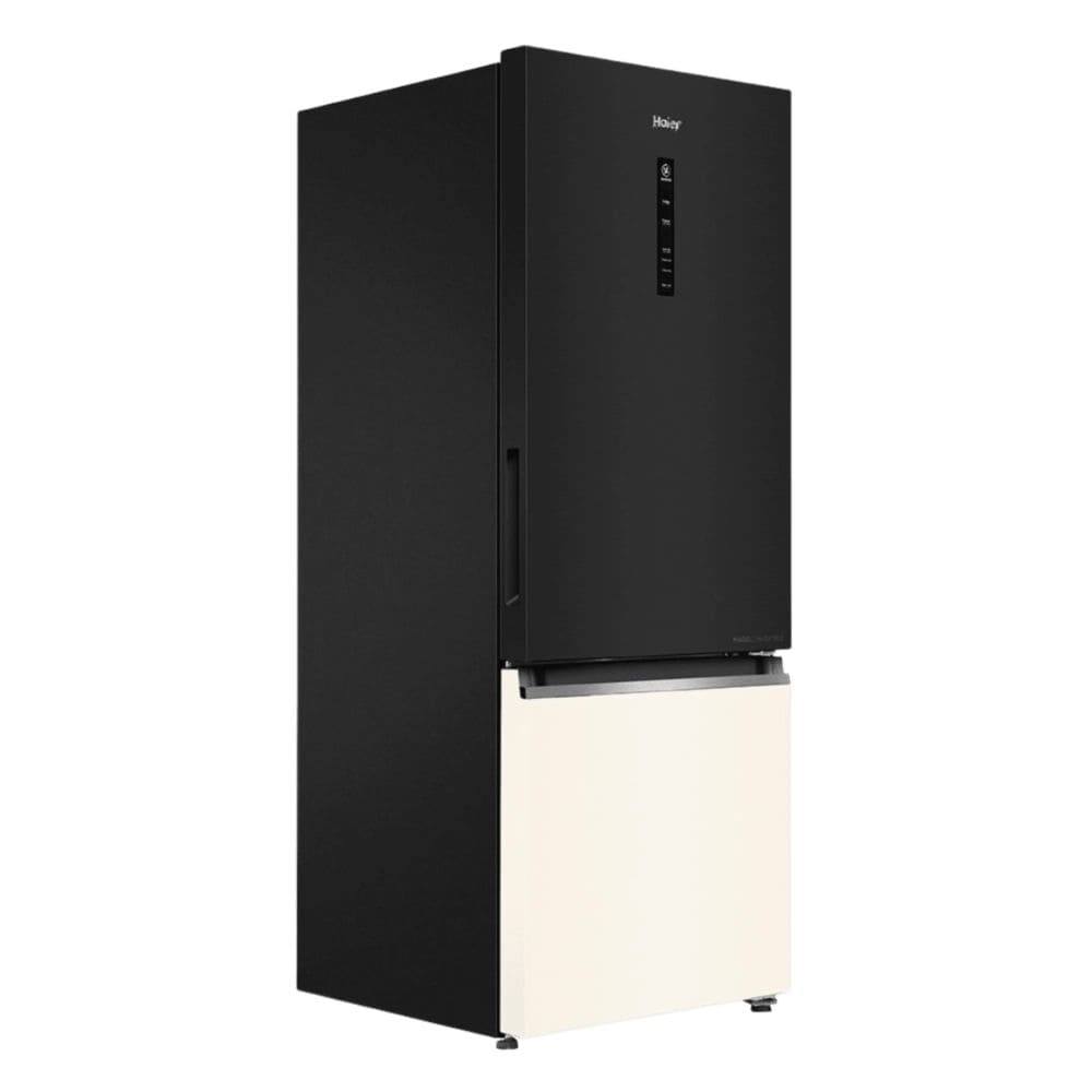 Haier 325L 2 Star Inverter Frost Free Double Door Refrigerator (HRB 3752KWGA P, Black White Glass)