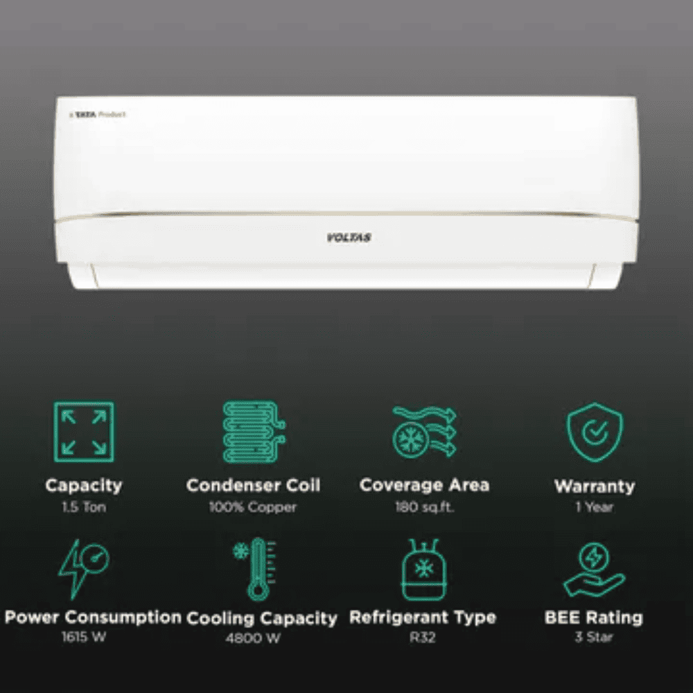 Voltas 1.5 Ton 3 star Inverter Split Air Conditioner (183V Vectra Zenith Gold-1)