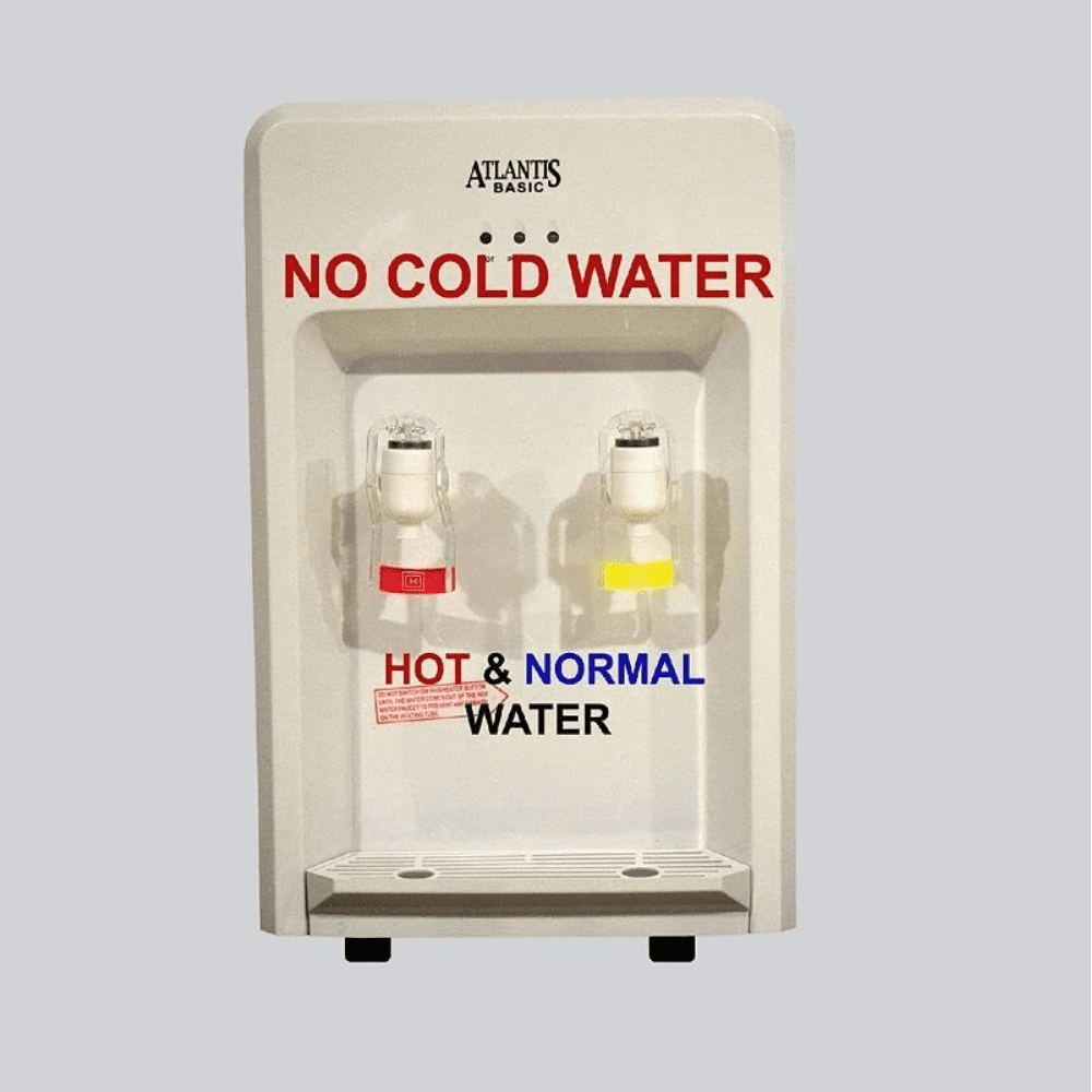 Atlantis 3 Liters Hot and Normal Hot & Cold Small Water Dispenser, Table Top3 H&N, White