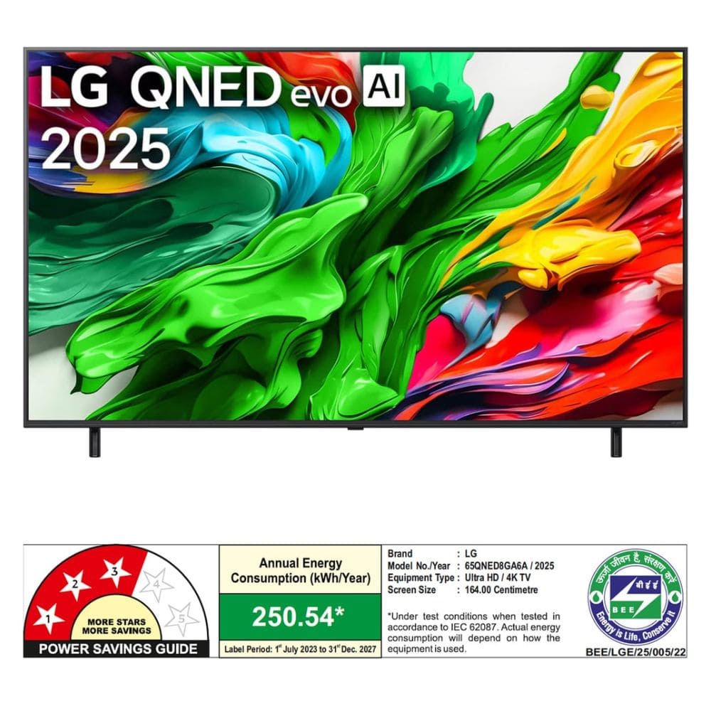 LG 65QNED8GA6A, 65 Inches, 4K Ultra HD QNED TV, Black