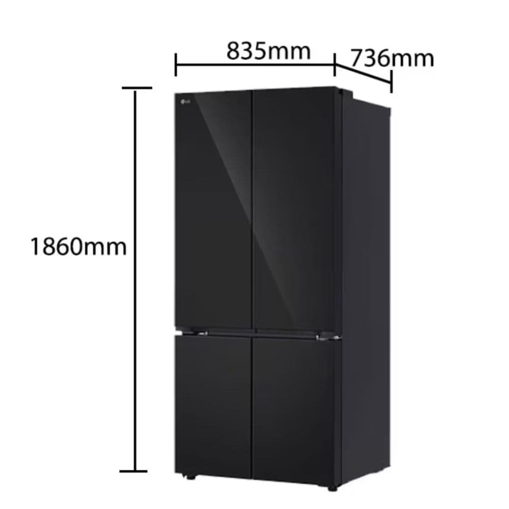 LG 610 Ltrs, Frost Free French Door Refrigerator (GV B25FFGMBBlack Glass Finish)