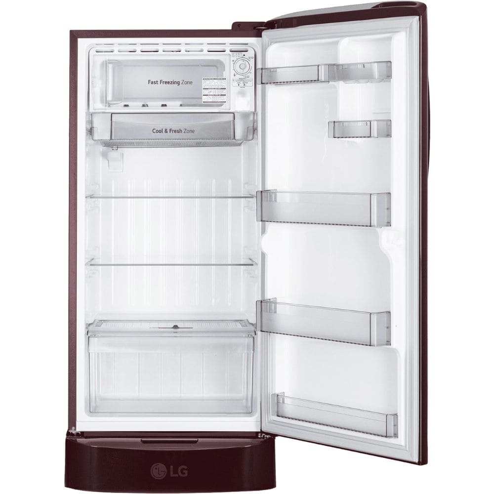 LG 210 Ltrs, 5 Star Smart Inverter Direct Cool Single Door Refrigerator (GLD2256ZAWS, Shiny Steel)