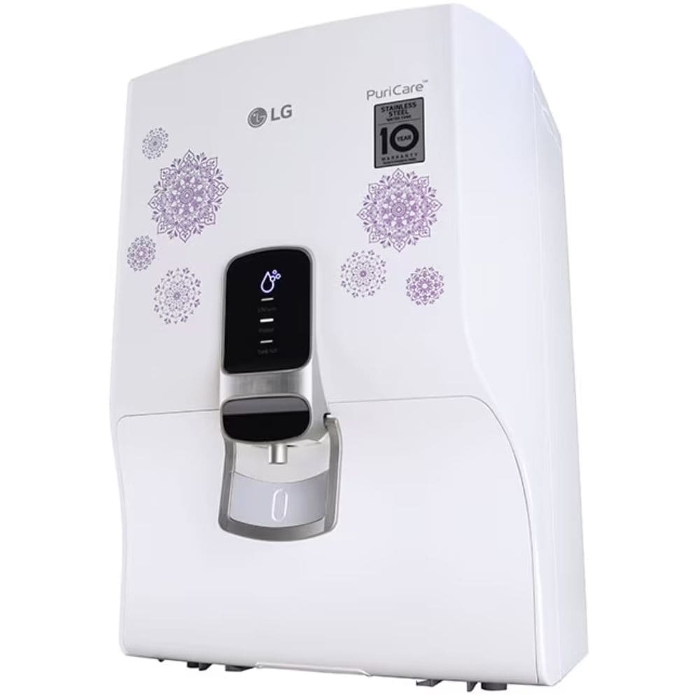 LG WW145NPW, 8 Litres RO+UV Stainless Steel Tank Wall Mountable Water Purifier, White