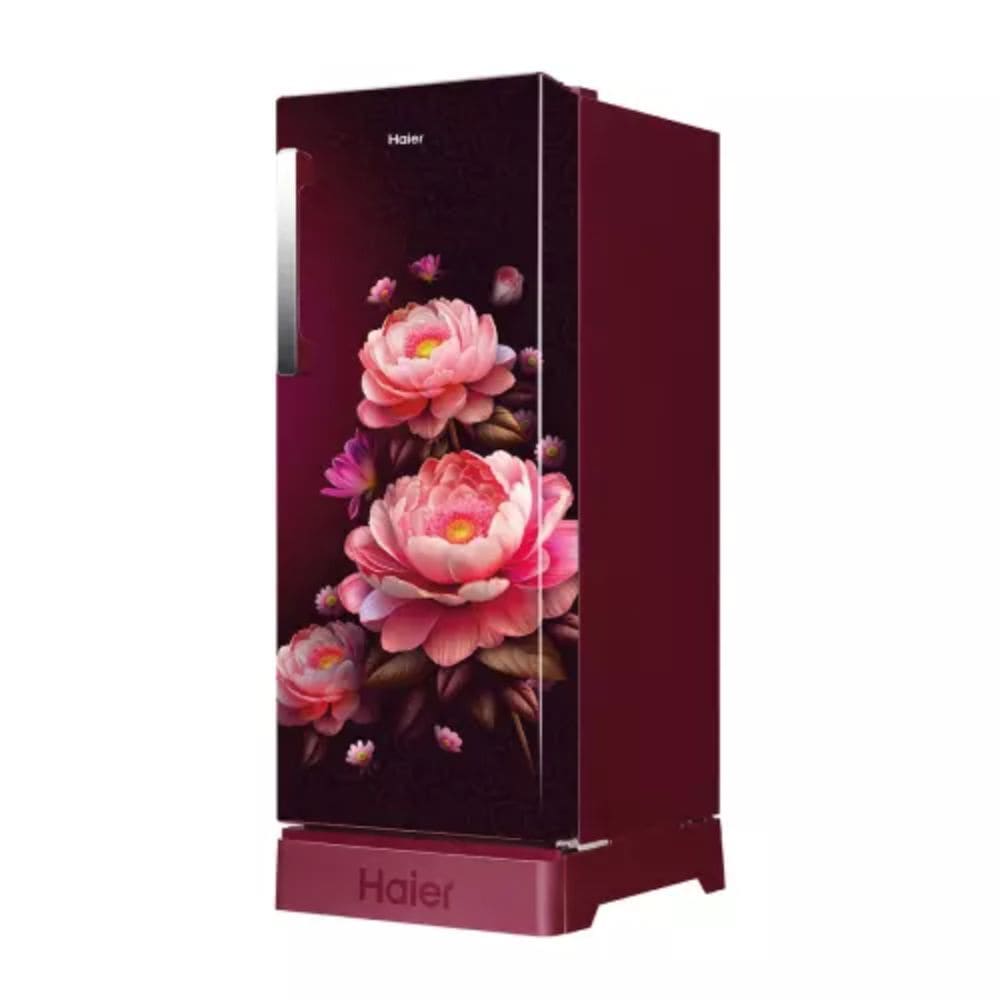 Haier 190 Ltrs, 5 Star Direct Cool Single Door Refrigerator (HRD 2115PRBA N, Red Blossom)