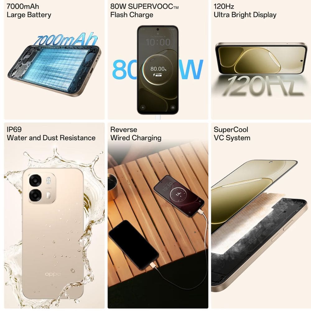 OPPO A6 Pro CPH2827 8/128GB, Powerful 5G with Camera Control Android Phone (Multi Colour)