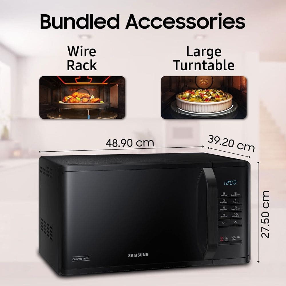 Samsung 23 Ltrs Browning Plus Grill Microwave Oven (MG23A3515AK,Black)