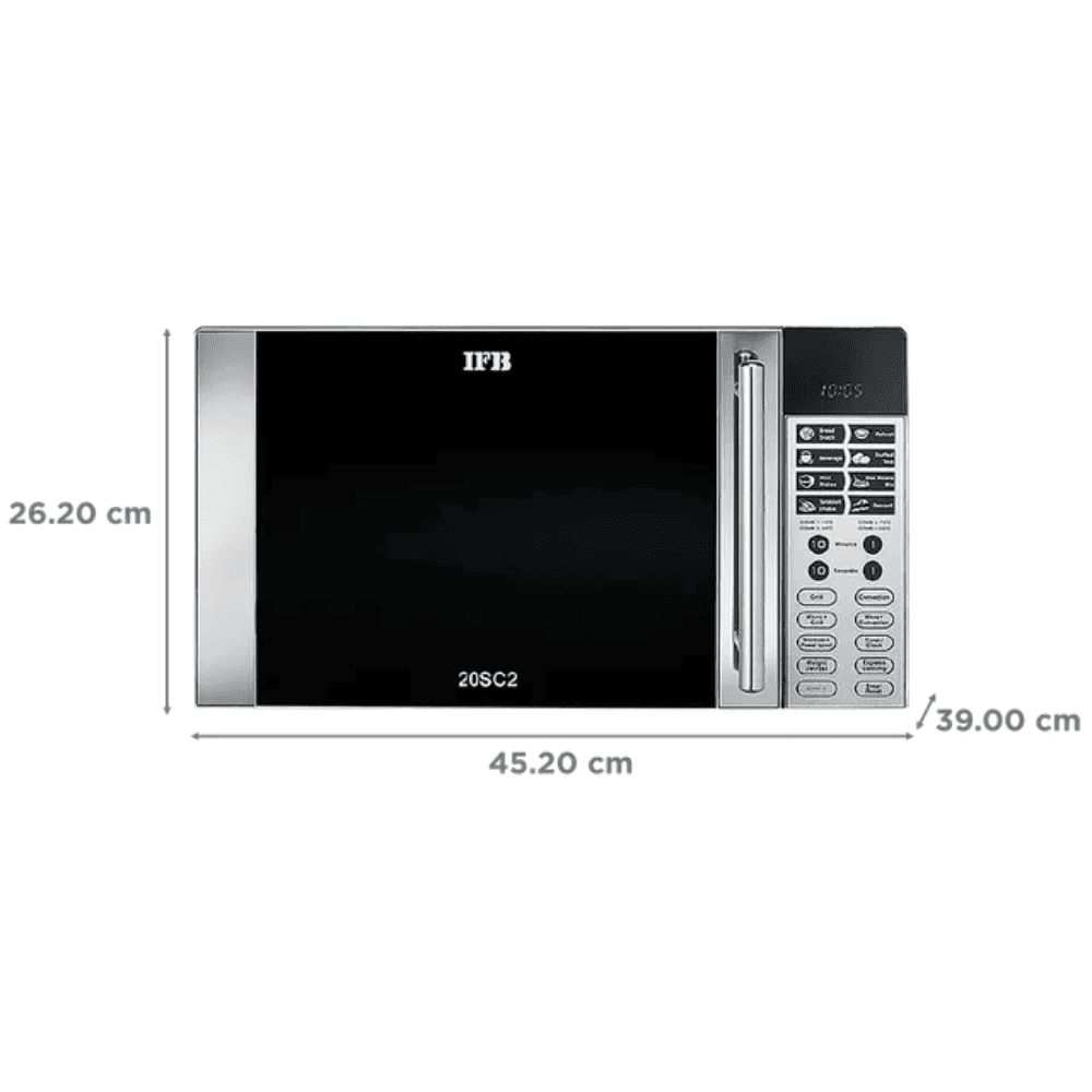IFB 20 Ltrs Convection Microwave Oven with 24 Auto Menu (20SC2,Metallic Silver)