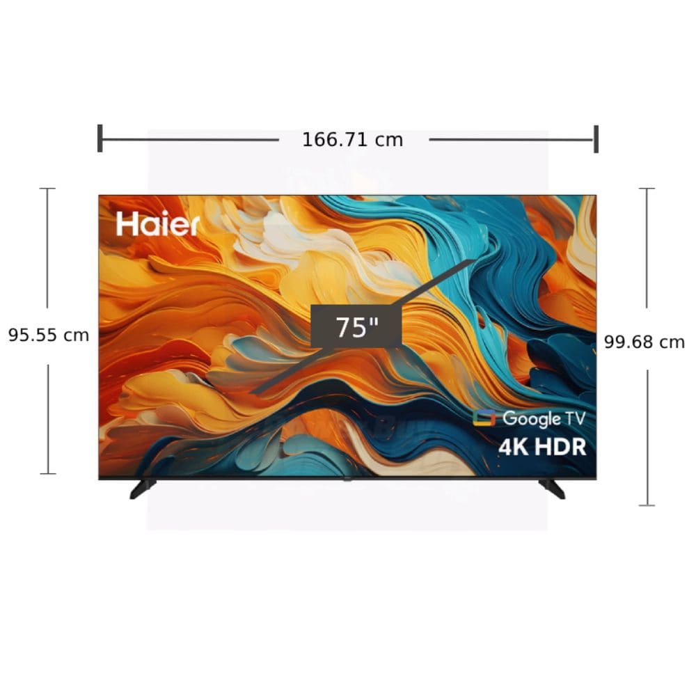Haier H75K85FUX, 75 Inches 4K Ultra HD Smart LED TV, Black
