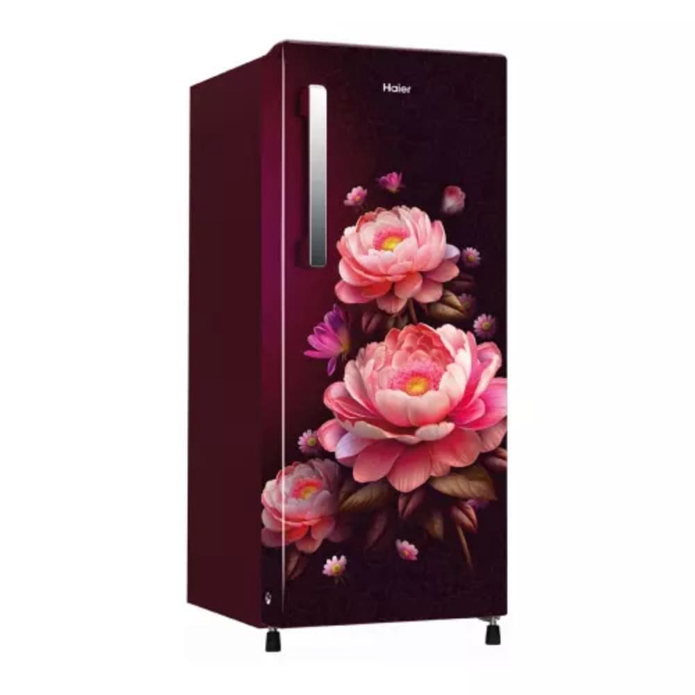 Haier 190 Ltrs, 2 Star Direct Cool Single Door Refrigerator (HRD 2113CRBA N, Red Blossom)