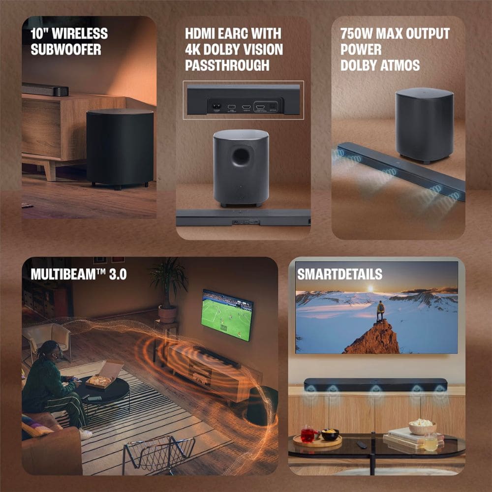 JBL Bar 500 Watts Wireless with True Dolby Atmos Down-Firing Subwoofer Soundbar (JBLBAR500M2BLKIN, 5.1Channel)