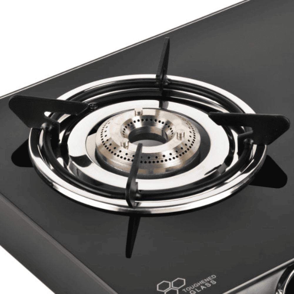 Sunflame Cooktop, NAPLES 2B, 2 Burner Auto Manual Ignition Glass Top Brass Burner 2 Medium + 1 small Gas Stove (Black)