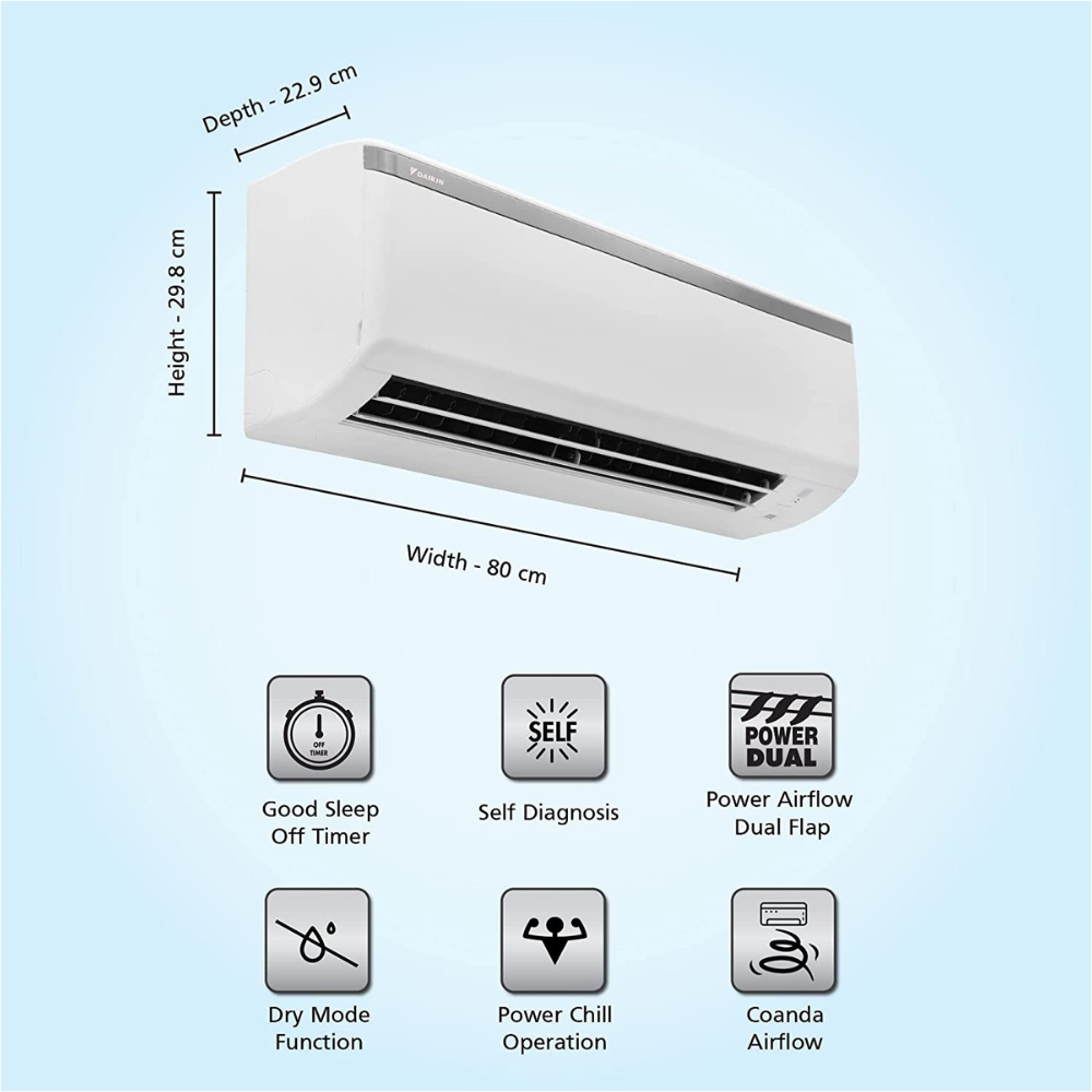 Daikin 1.0 Ton 3 Star Fixed Speed Split Air Conditioner (FTL35U)