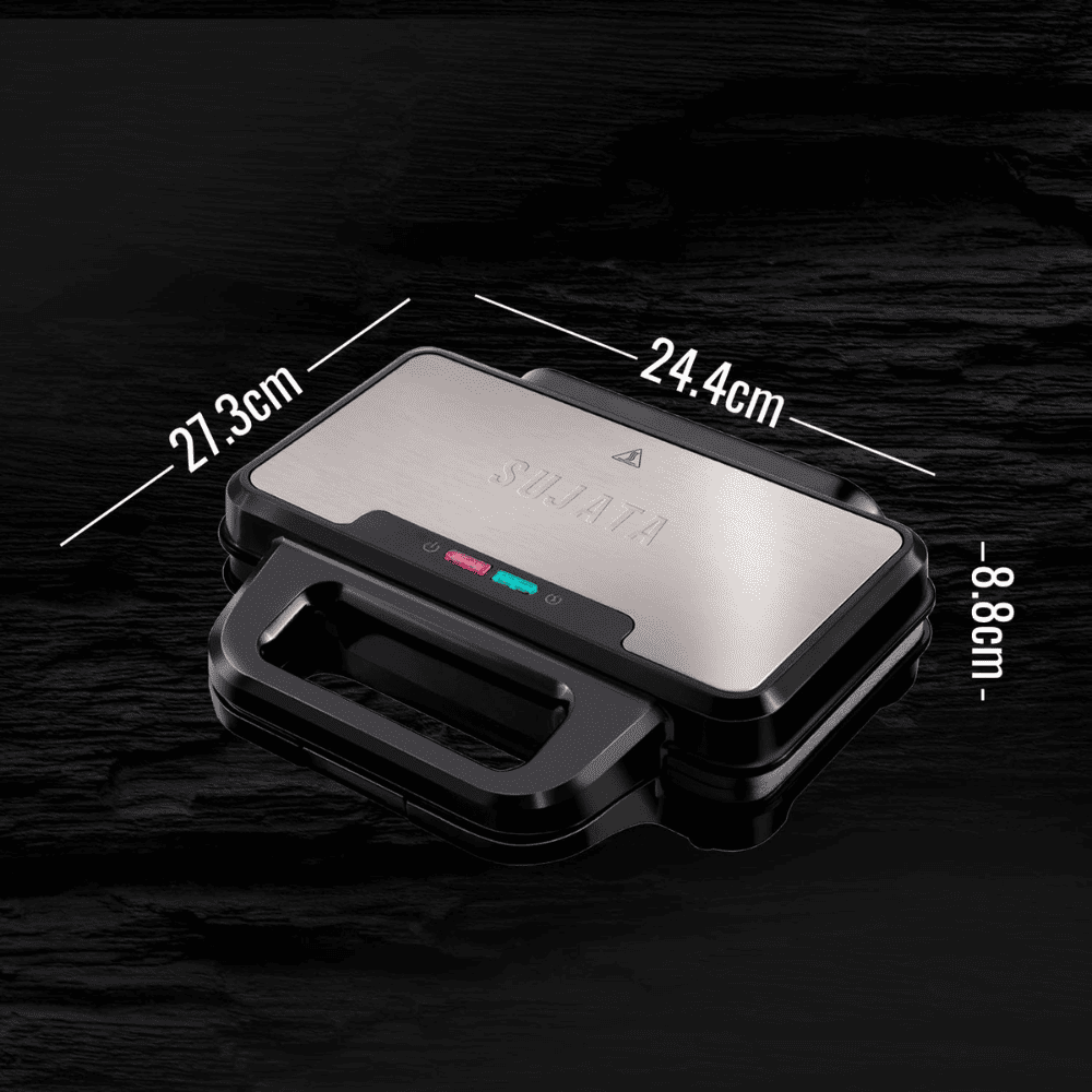 Sujata 900 Watts Electric Serve Sandwich Maker with Grill Plate (SW12, Black)
