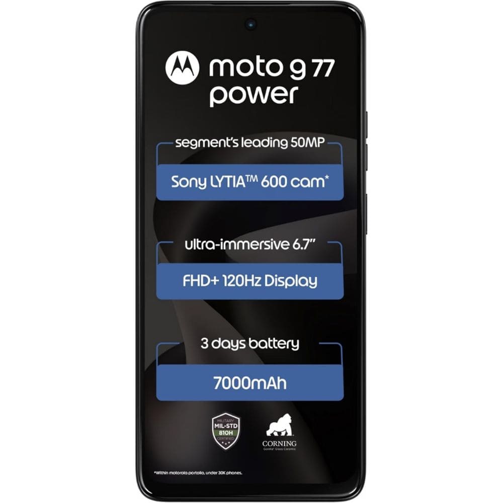 Motorola G77 Power 8GB/128GB, 5G with Camera Control Android Phone (Available in Multi Colour)