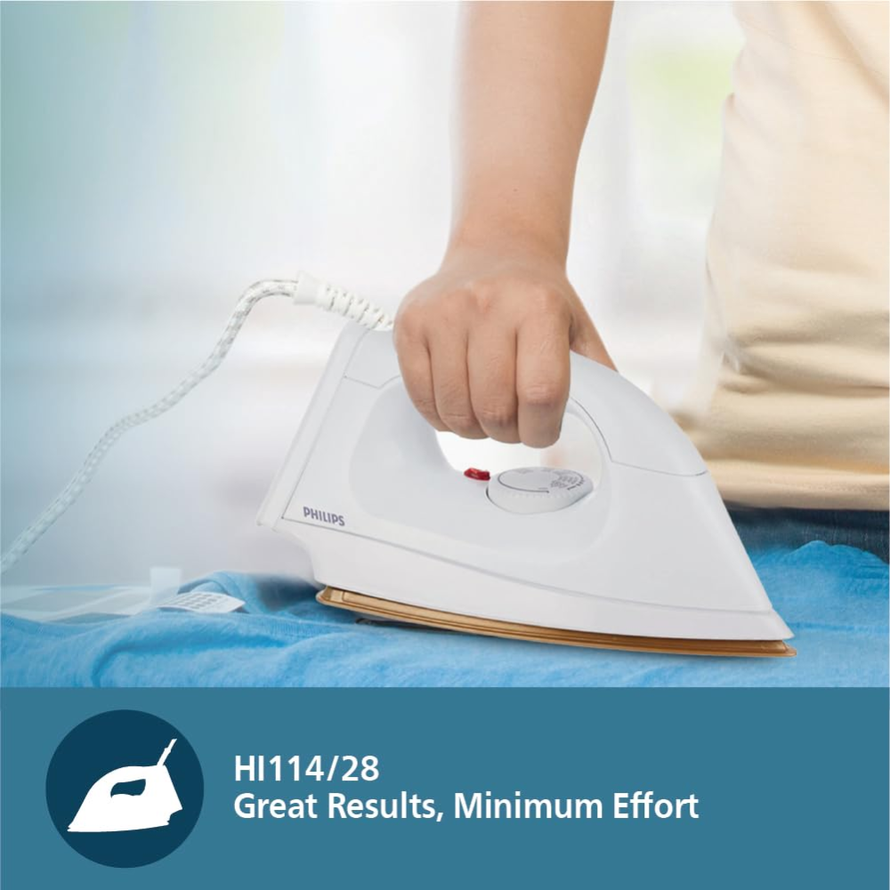 Philips HI114/28, 1000 Watt, Dry Iron (White)