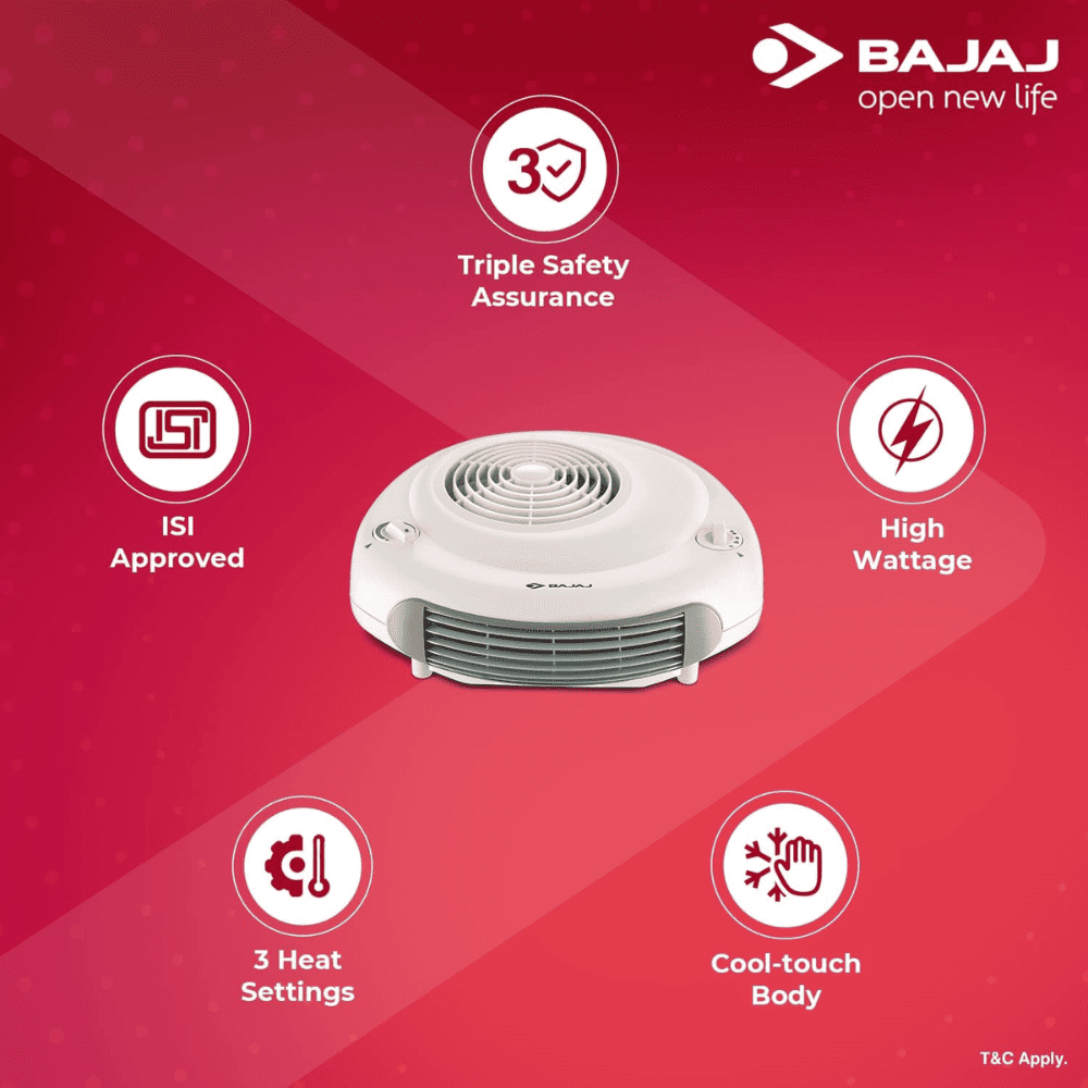 Bajaj 2000 Watts Majesty RX11 Heat Convector Room Heater, White