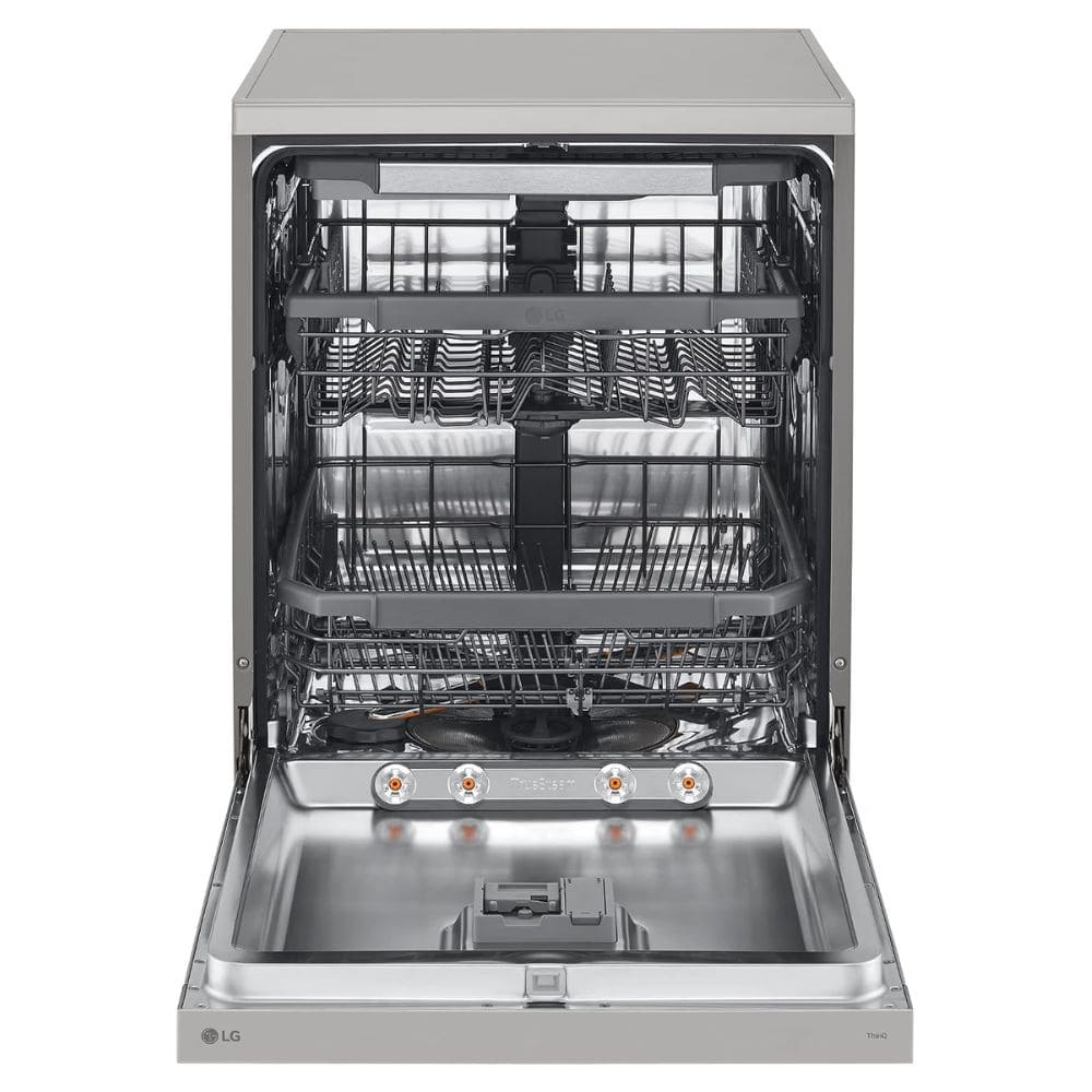 LG 15 place settings Free Standing Dishwasher with True Steam Quad Wash & Inverter Direct Drive (DFB435FV, Prime Silver)